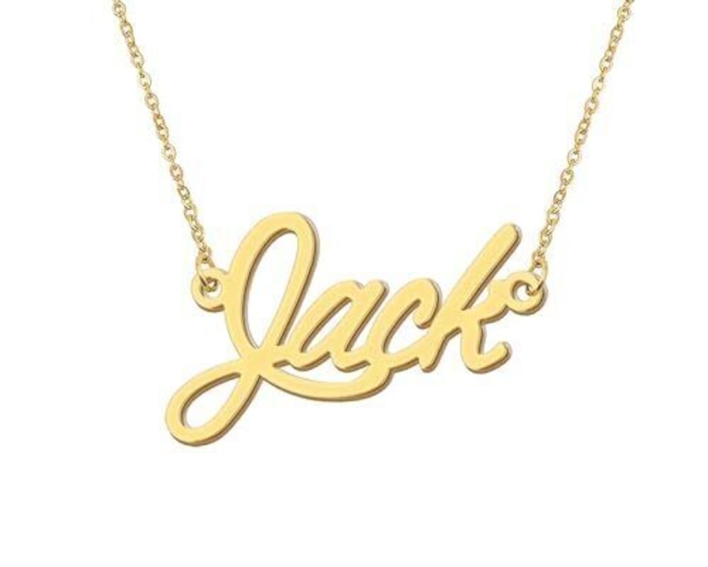 8974 18k Gold Plated Jack Name Necklace Nameplate Stainless Steel Jewelry